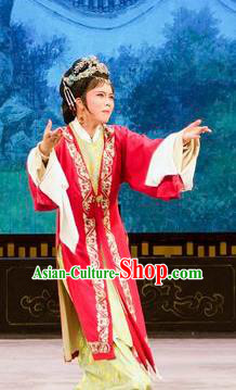 Chinese Shaoxing Opera Actress Dame Dress Apparels Costumes and Hair Accessories Yue Opera Hua Zhong Jun Zi Young Mistress Garment