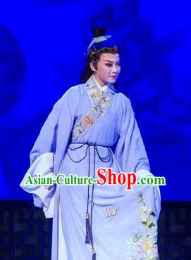 Hua Zhong Jun Zi Chinese Yue Opera Young Male Li Fengming Apparels and Headwear Shaoxing Opera Scholar Garment Costumes