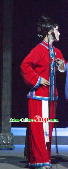 Chinese Shaoxing Opera Female Prisoner Dress Costumes and Headdress Tuan Yuan Zhi Hou Yue Opera Actress Garment Apparels