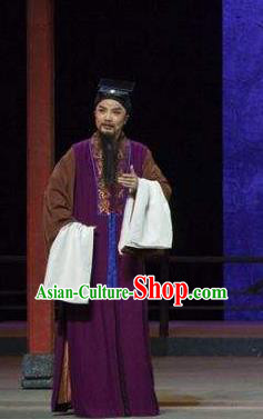 Chinese Yue Opera Tuan Yuan Zhi Hou Laosheng Costumes and Hat Shaoxing Opera Elderly Man Garment Apparels
