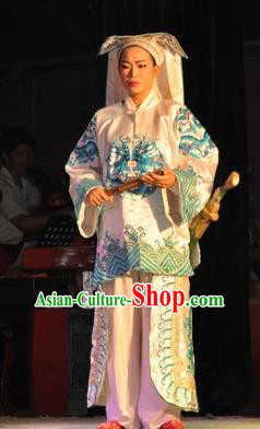 Chinese Yue Opera Wusheng Costumes and Hat Shaoxing Opera Tian Dao Zheng Yi Garment Takefu Martial Man Apparels