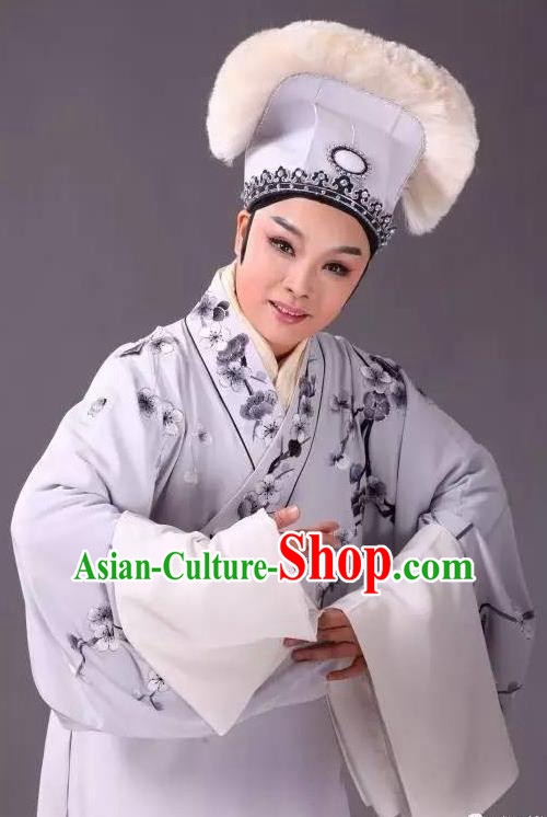 Legend of White Snake Chinese Yue Opera Apparels Niche Xu Xian Costumes and Headwear Shaoxing Opera Young Male Scholar Garment