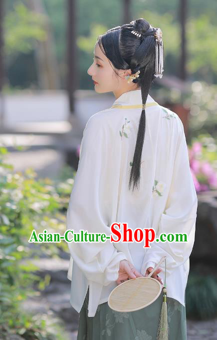 Chinese Traditional Song Dynasty Young Lady Embroidered Hanfu Dress Ancient Garment Historical Costumes