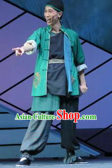 Wu Gu Niang Chinese Yue Opera Chou Role Garment Apparels and Headwear Shaoxing Opera Clown Male Costumes