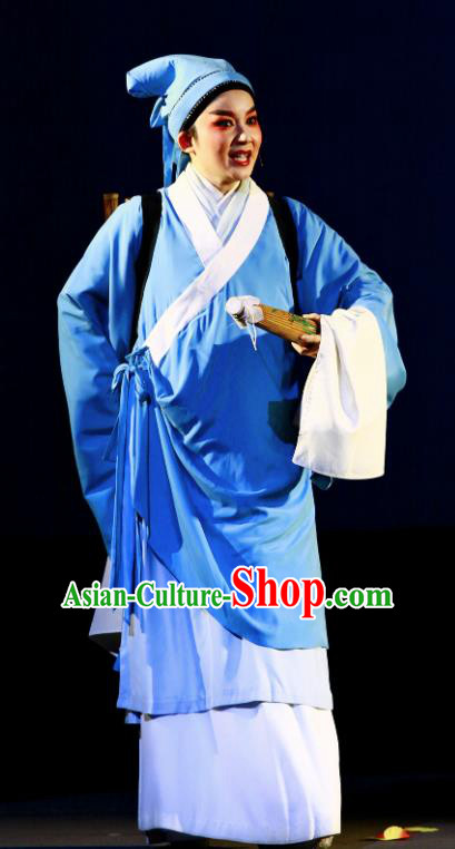 Chinese Yue Opera Xiaosheng Garment and Headwear A Chinese Ghost Story Shaoxing Opera Scholar Ning Caichen Young Male Apparels Costumes