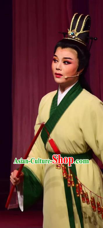 Fang Cao Meng Chinese Yue Opera Xiaosheng Young Male Apparels and Headwear Shaoxing Opera Scholar Chen Erlang Garment Costumes