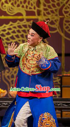 Chinese Yue Opera Court Eunuch Garment Costumes and Headwear Shaoxing Opera Lu Ding Ji Young Male Wei Xiaobao Official Apparels Vestment
