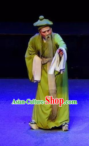 Mrs Dayi Chinese Yue Opera Elderly Male Garment Costumes and Headwear Shaoxing Opera Laosheng Old Servant Apparels