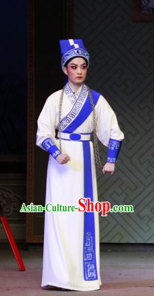 Chinese Yue Opera Chun Cao Young Male Costumes and Headwear Shaoxing Opera Wusheng Martial Swordsman Xue Meiting Garment Apparels