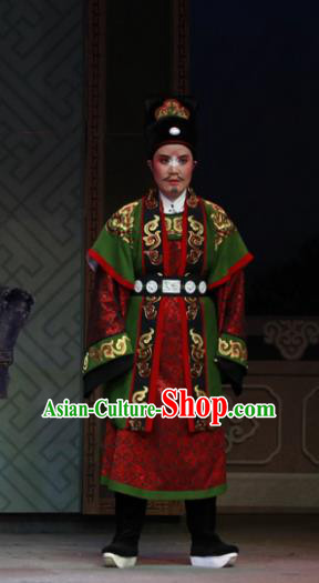 Chinese Yue Opera Clown Chun Cao Apparels Costumes and Headwear Shaoxing Opera Chou Role Garment