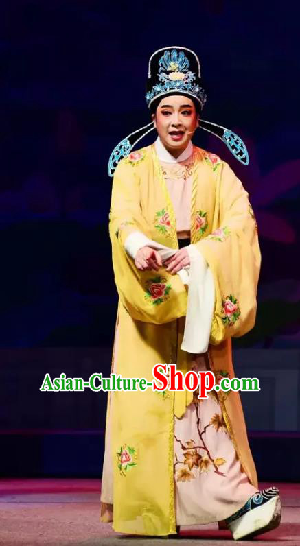 Yi Jian Zhong Qing Chinese Yue Opera Niche Garment Costumes and Headwear Shaoxing Opera Xiaosheng Scholar Qian Qing Apparels
