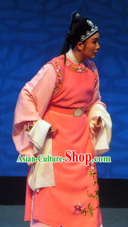 Xi Xin Ji Chinese Yue Opera Scholar Yang Wanshi Garment and Headwear Shaoxing Opera Xiaosheng Young Male Costumes