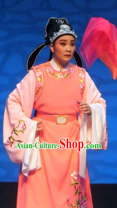 Xi Xin Ji Chinese Yue Opera Scholar Yang Wanshi Garment and Headwear Shaoxing Opera Xiaosheng Young Male Costumes