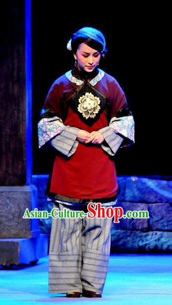 Chinese Shaoxing Opera Young Female Qiu Hua Apparels Costumes and Headdress Yue Opera Liu Hua Xi Dress Garment