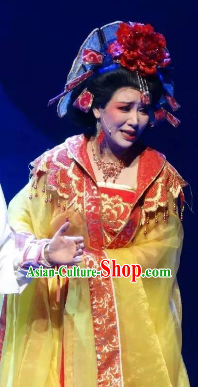 Chinese Shaoxing Opera Royal Princess Rong Hua Dream Dress Apparels Costumes and Headpieces Yue Opera Actress Garment