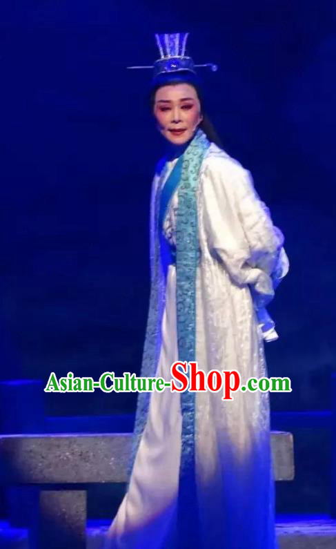 Chinese Yue Opera Scholar Dong Wenzhong Garment Clothing and Headwear Rong Hua Dream Shaoxing Opera Xiaosheng Apparels Costumes