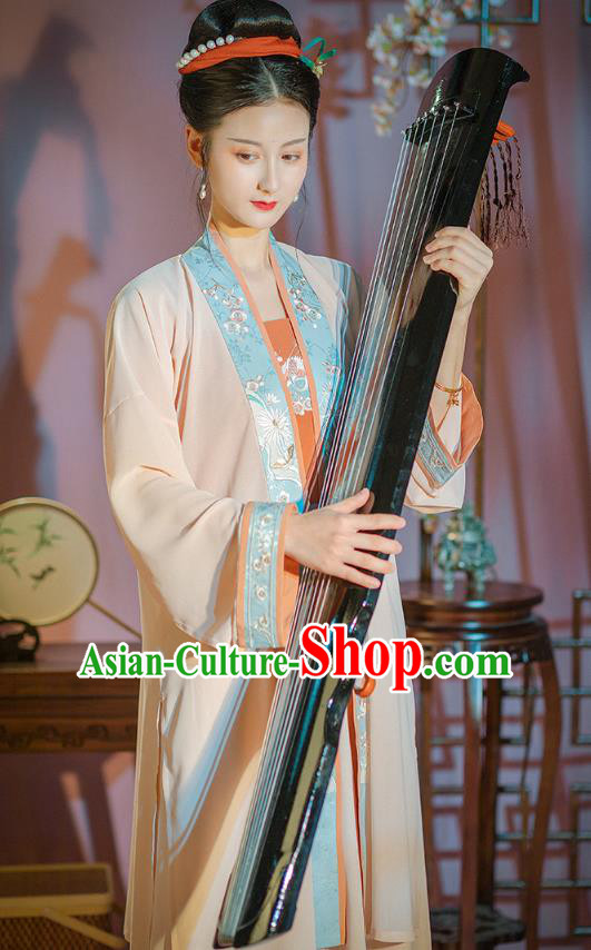 Traditional Chinese Ancient Noble Lady Garment Song Dynasty Hanfu Dress Historical Costumes Complete Set