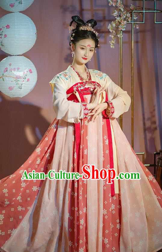 Traditional Chinese Ancient Hanfu Dress Garment Tang Dynasty Court Lady Princess Historical Costumes