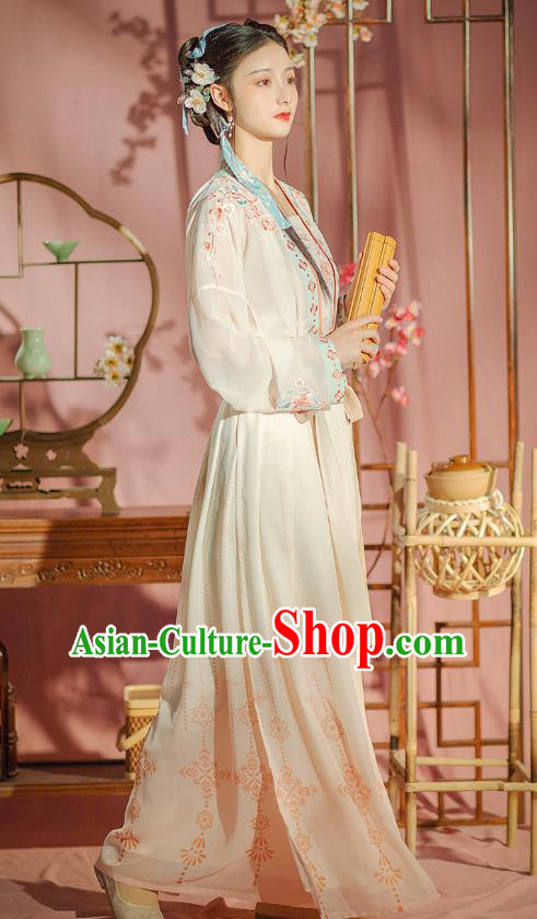 Chinese Ancient Young Female Garment Traditional Song Dynasty Historical Costumes Hanfu Dress