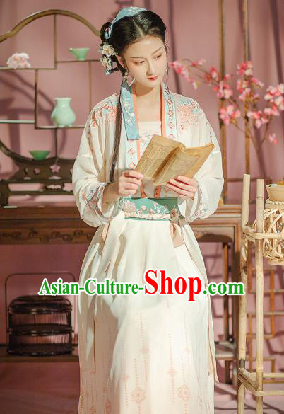 Chinese Ancient Young Female Garment Traditional Song Dynasty Historical Costumes Hanfu Dress