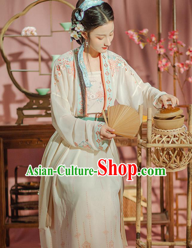 Chinese Ancient Young Female Garment Traditional Song Dynasty Historical Costumes Hanfu Dress
