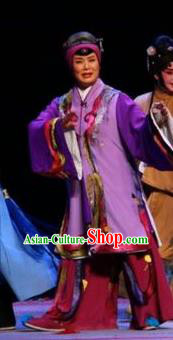 Chinese Kun Opera Elderly Female Dress Costumes and Headpieces Heros Kunqu Opera Old Dame Garment Apparels