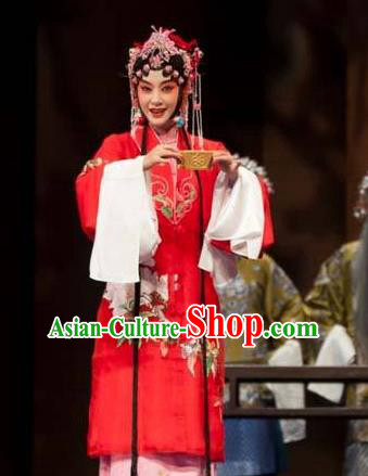 Chinese Kun Opera Young Female Dress Costumes and Headdress Nan Ke Dream Kunqu Opera Princess Yao Fang Garment Apparels
