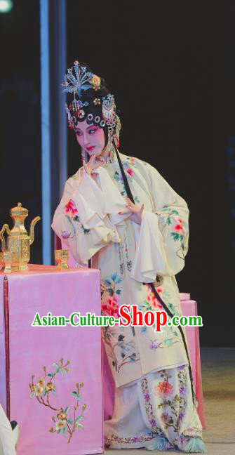 Chinese Kun Opera Diva Dress Apparels Costumes and Headdress Nan Ke Dream Kunqu Opera Hua Tan Actress Princess Yao Fang Garment