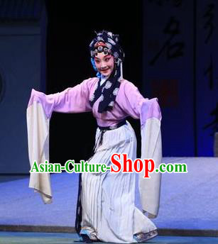 Chinese Kun Opera Country Woman Dress Costumes and Headdress Number One Scholar Zhang Xie Kunqu Opera Poor Female Garment Apparels