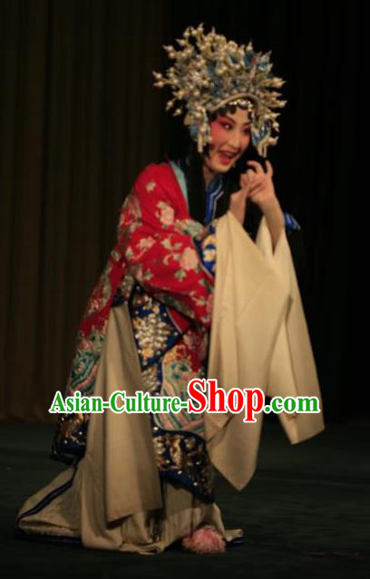 Chinese Kun Opera Actress Dress Apparels Costumes and Headdress Lan Ke Mountain Kunqu Opera Hua Tan Garment