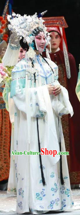 Chinese Kun Opera Huadan Dress Costumes and Headdress Rain on the Phoenix Tree Kunqu Opera Hua Tan Noble Lady Yang Garment Apparels