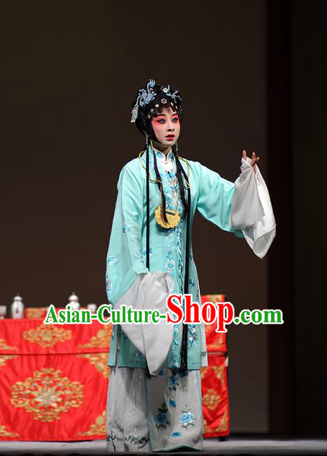 Chinese Kun Opera Noble Lady Xue Baochai Dress Apparels Costumes and Headdress Dream of Red Mansions Kunqu Opera Hua Tan Garment
