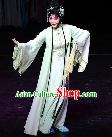 Chinese Kun Opera Hua Tan Actress Li Daiyu Dress Apparels Costumes and Headdress Dream of Red Mansions Kunqu Opera Noble Lady Garment