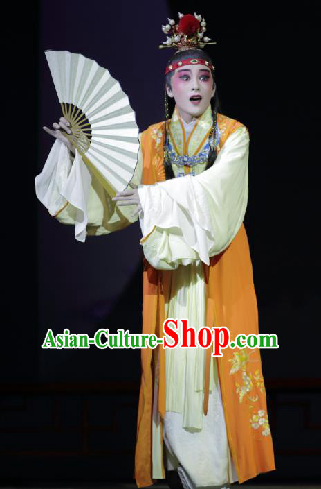 Chinese Kun Opera Niche Dream of Red Mansions Jia Baoyu Apparels Garment Costumes and Headwear Kunqu Opera Xiaosheng Young Male Clothing