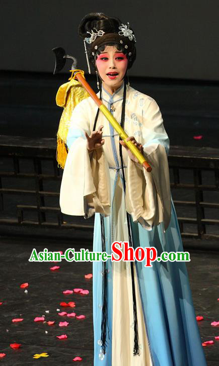 Chinese Kun Opera Young Lady Li Daiyu Dress Apparels Costumes and Headpieces Dream of Red Mansions Kunqu Opera Hua Tan Diva Garment