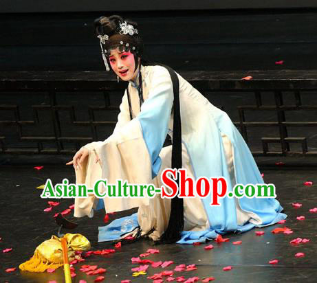 Chinese Kun Opera Young Lady Li Daiyu Dress Apparels Costumes and Headpieces Dream of Red Mansions Kunqu Opera Hua Tan Diva Garment