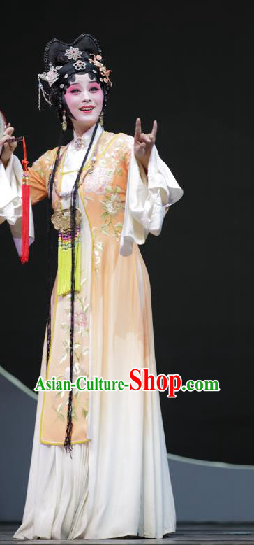 Chinese Kun Opera Diva Xue Baochai Apparels Costumes and Headpieces Dream of Red Mansions Kunqu Opera Actress Hua Tan Dress Garment