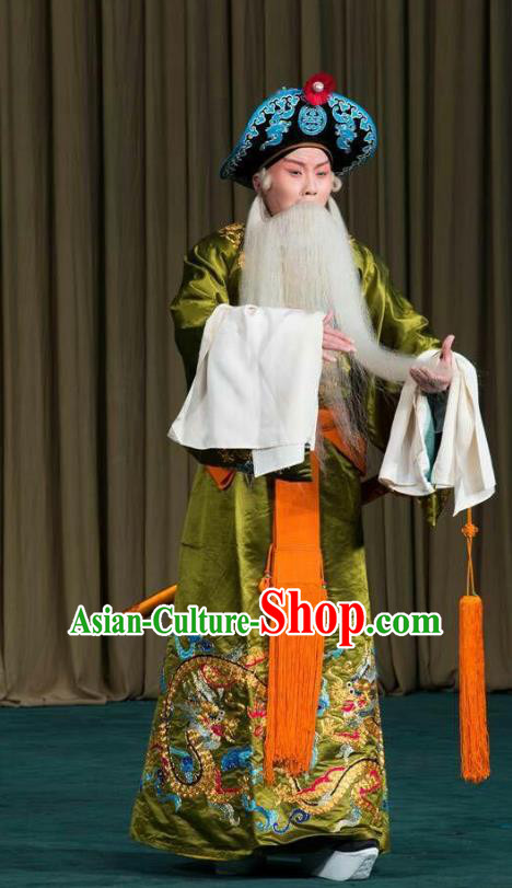 the Legend of Washing the Silk Gauze Chinese Kun Opera Garment Costumes and Headwear Kunqu Opera Elderly Male Wu Zixu Apparels Clothing