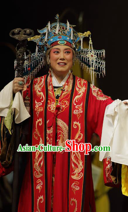 Chinese Kun Opera Laodan Embroidered Dress Apparels Costumes and Headdress Dream of Red Mansions Kunqu Opera Dowager Countess Jia Garment
