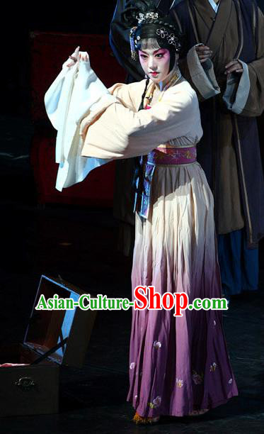 Chinese Kun Opera Patrician Lady Dress Apparels Costumes and Headpieces Dream of Red Mansions Kunqu Opera Huadan Garment