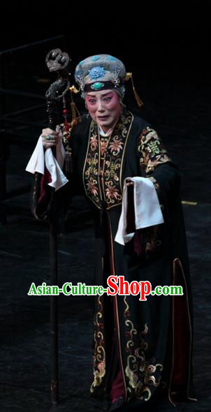 Chinese Kun Opera Noble Dame Garment Apparels Costumes and Headdress Dream of Red Mansions Kunqu Opera Dowager Countess Jia Dress