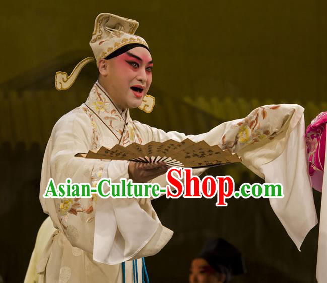 Chinese Kun Opera Young Male Apparels and Hat Dream of Red Mansions Garment Costumes Kunqu Opera XIaosheng Jia Rui Clothing