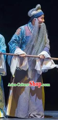 Meng Jiangnv Sends Winter Clothes Chinese Kun Opera Garment Costumes and Headwear Kunqu Opera Elderly Male Apparels Clothing