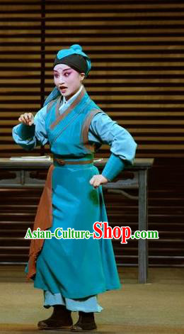 Chinese Kun Opera Young Servant Apparels Garment Costumes and Headwear the Legend of Washing the Silk Gauze Kunqu Opera Livehand Clothing