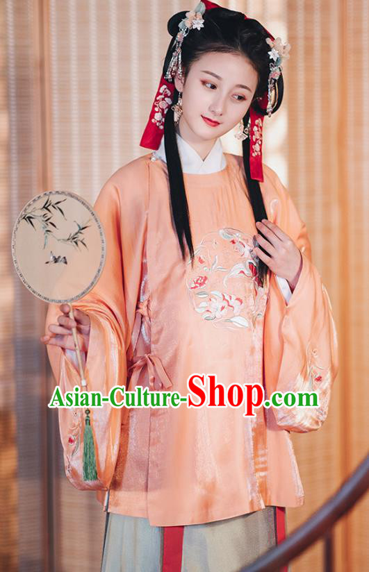 Chinese Traditional Hanfu Dress Ancient Noble Female Embroidered Garment Ming Dynasty Historical Costumes