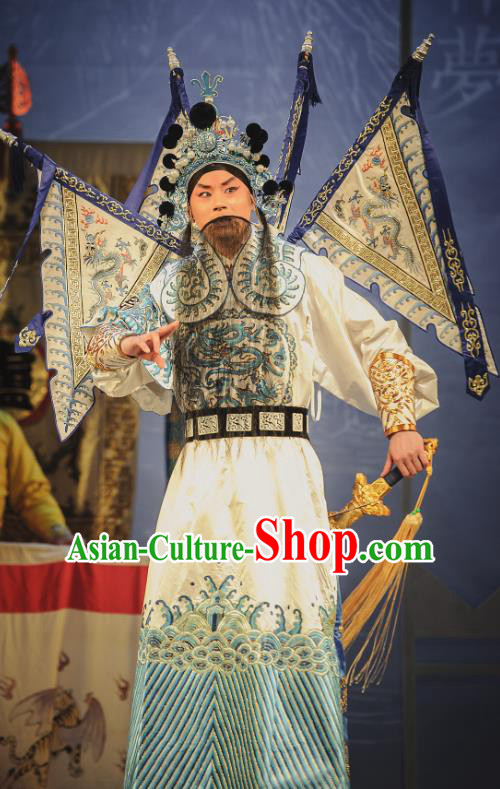 The Tale of Handan Chinese Kun Opera Wusheng Apparels and Headwear Kunqu Opera Garment General Suits Costumes