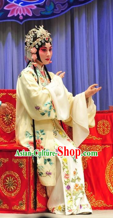 Chinese Kun Opera Hua Tan Bai Suzhen Apparels Costumes and Headpieces Leifeng Pagoda Kunqu Opera Young Female Dress Garment
