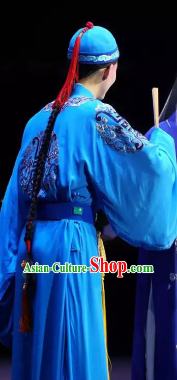 Gu Yanwu Chinese Xiaosheng Young Male Apparels and Headwear Kunqu Opera Emperor Xuan Ye Garment Costumes