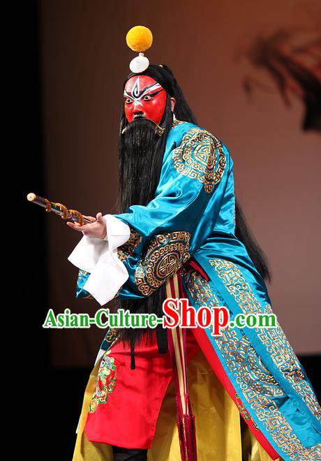 Thousands of Miles to Send Jing Niang Chinese Kun Opera General Zhao Kuangyin Apparels and Headwear Kunqu Opera Martial Man Garment Costumes