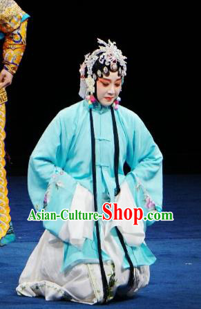 Chinese Kun Opera Hua Tan Jiang Ruilian Apparels Costumes and Hair Accessories You Gui Ji Kunqu Opera Young Lady Dress Garment